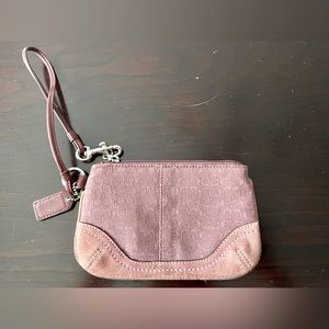Cranberry signature coach wristlet